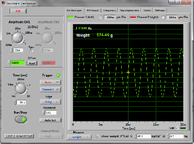 Bild einer Spezialanpassung des Soundcard Oszilloskops